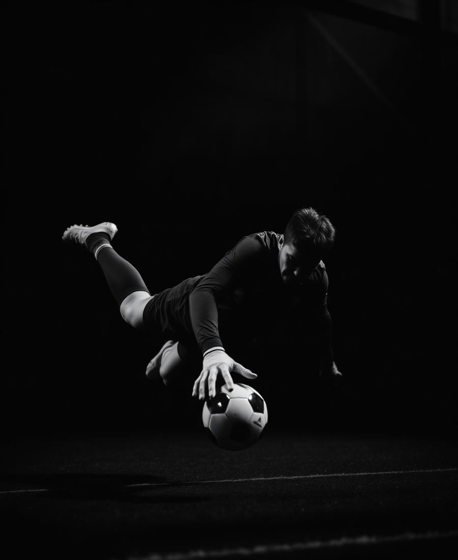 Portero entrenando paradas